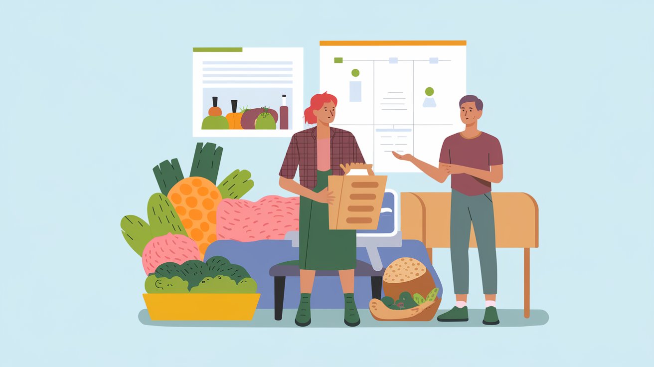 Illustration comparing GLP-1 treatments and traditional diets.